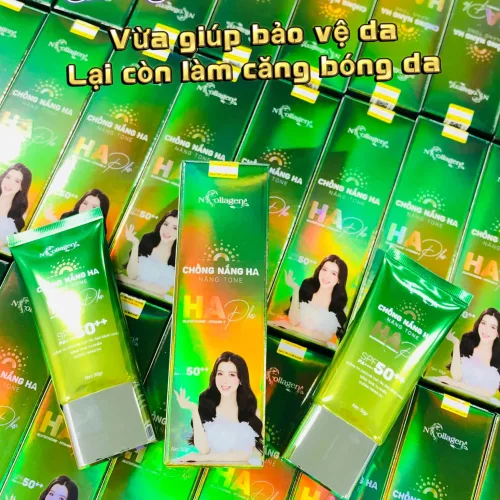 Kem chống nắng nâng tone HA Plus N Collagen SPF 50++ 50g