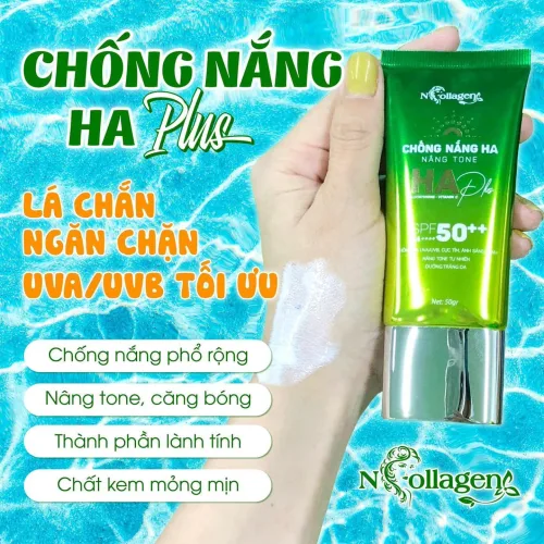 Kem chống nắng nâng tone HA Plus N Collagen SPF 50++ 50g