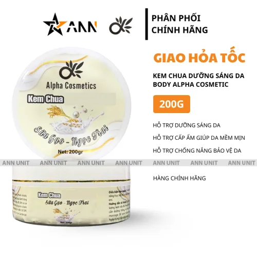 Đánh giá kem Chua Kích Trắng Da Body Sữa Gạo Ngọc Trai Alpha Cosmetic 200g - Kem Cốt Trắng Da Body