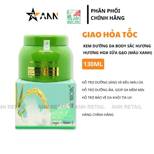 Sỉ kem Dưỡng Da Body Sắc Hương Hương Hoa Sữa Gạo - Hộp Màu Xanh 130ml