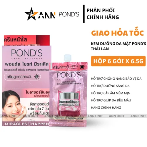 Kem dưỡng da mặt Pond’s Thái Lan, hộp 6 gói x 6,5 g