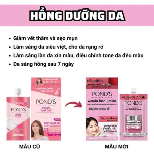 Kem dưỡng da mặt Pond’s Thái Lan, hộp 6 gói x 6,5 g