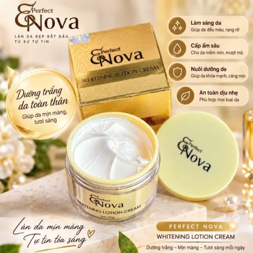 Kem Body Enova Perfect Whitening Lotion Cream dưỡng ẩm, sáng da 185g