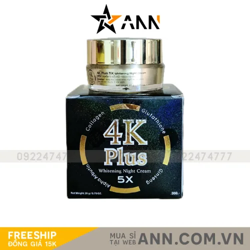 Kem Dưỡng Trắng Da Ban Đêm 4K Plus 5X Màu Đen