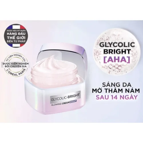 Thông tin trên hộp giữ câu chuyện ở đúng phạm vi — Kem Dưỡng Đêm L'Oréal Paris Glycolic-Bright