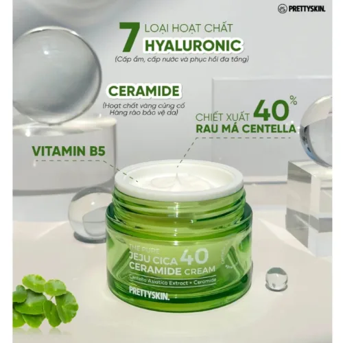 Kem dưỡng Prettyskin The Pure Ceramide chiết xuất rau má 52ml