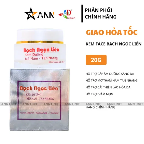 Kem Face Bạch Ngọc Liên 20g Dưỡng Trắng, Hỗ Trợ Mờ Nám