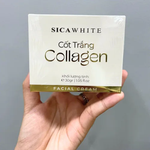 Kem Face Cốt Trắng Collagen 30g + Tặng Serum Meso 5ml Sica White - Hỗ Trợ Cải Thiện Lão Hóa Da