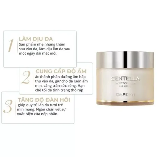 Dưỡng ẩm da mặt Dr.Pepti khi toner chưa đủ dễ chịu sau bước làm sạch