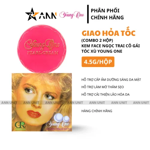 Đánh giá combo 2 Hộp Kem Face Dưỡng Trắng Da Ngọc Trai Cô Gái Tóc Xù Young One 4.5g/Hộp