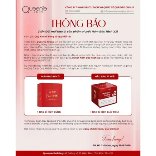 Queenie Skin Kem Face Melasma Fading Cream X2 20G Phiên Bản Mới
