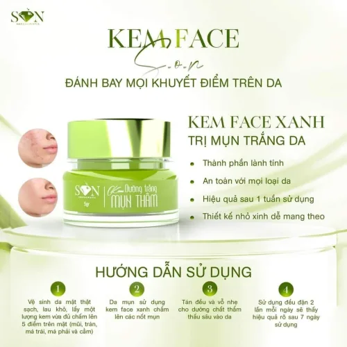 Bảng giá sỉ kem Face SON Màu Vàng Dưỡng Trắng Da Giảm Mụn Thâm