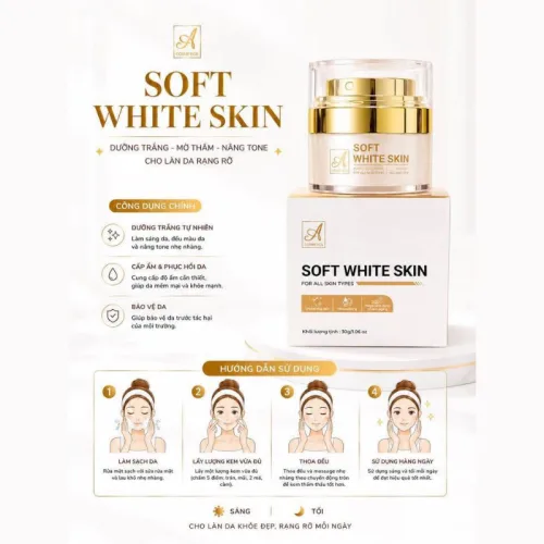 Kem Face Sữa Mịn A Cosmetic 30g - Kem Face Soft White Skin Face Lotion Phương Anh Chính Hãng