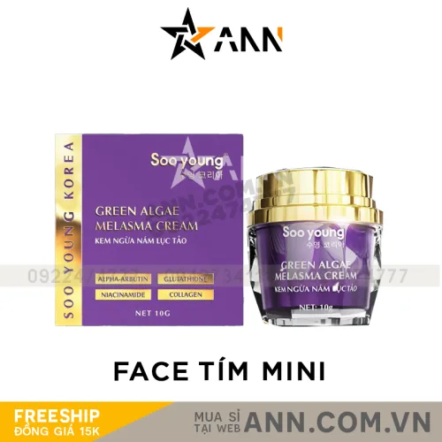 Phân phối kem Face Tím Giảm Nám Soo Young Mini Green Algae Melasma Cream