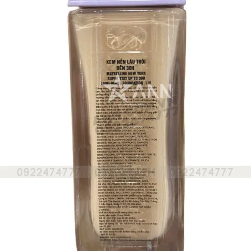 Kem nền Maybelline New York Super Stay Up To 30H SPF16 nắp tím 35ml