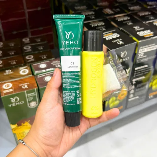 Kem nhuộm phủ bạc Yeho C1 màu đen tự nhiên, 60 ml