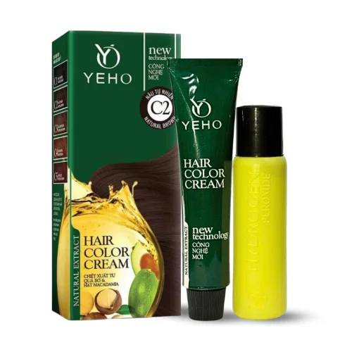 Kem nhuộm Yeho C2 phủ bạc màu nâu tự nhiên 60ml