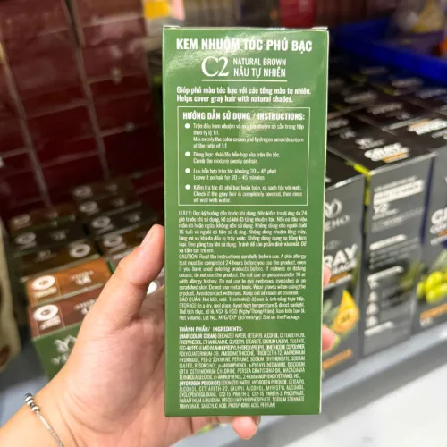 Kem nhuộm Yeho C2 phủ bạc màu nâu tự nhiên 60ml