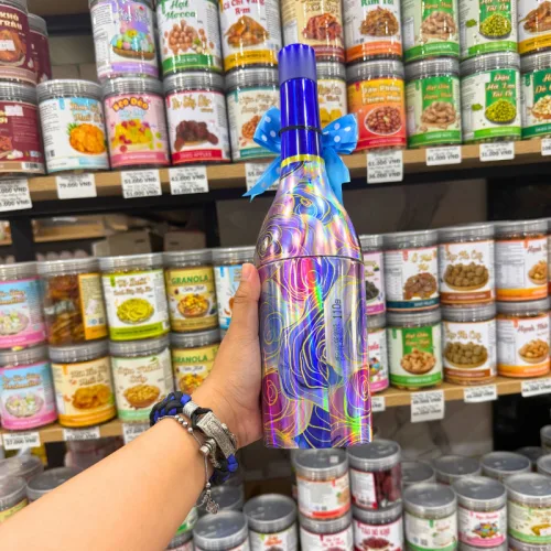 Kẹo Cứng Sữa Trái Cây BONART KING HENRY Chai Rượu Hoa Hồng 3 Màu 110g