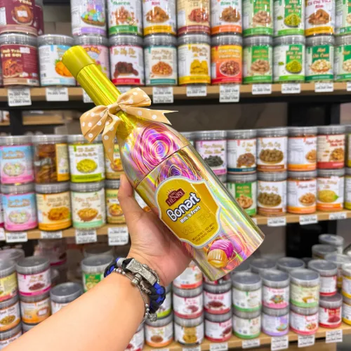 Kẹo Cứng Sữa Trái Cây BONART KING HENRY Chai Rượu Hoa Hồng 3 Màu 110g