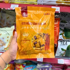 Bảng giá sỉ kẹo Hồng Sâm Vitamin Hàn Quốc ECOBIN 200g - Bịch Vàng