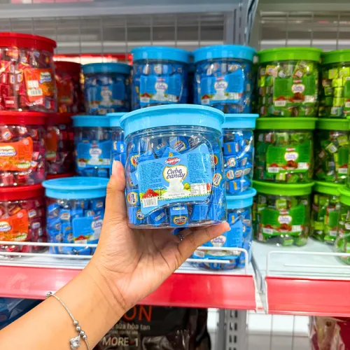 Kẹo Vuông Cube Candy Sugarsky 300g - 3 Màu (Xanh Lá, Xanh Dương, Đỏ)