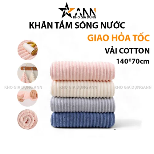 Đánh giá khăn Tắm To Sóng Nước Mềm Mịn Dễ Thấm Nước 70x140cm