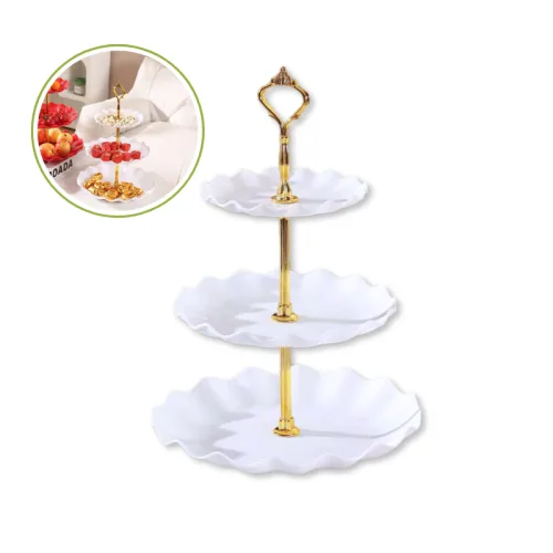 Hình ảnh Khay Nhựa Hoa Trắng 3 Tầng - Khay Đựng Mứt Bánh Kẹo Tết 34x25cm trong bộ sưu tập Đồ dùng nhà bếp