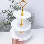 Khay Nhựa Hoa Trắng 3 Tầng - Khay Đựng Mứt Bánh Kẹo Tết 34x25cm