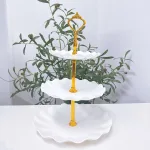 Khay Nhựa Hoa Trắng 3 Tầng - Khay Đựng Mứt Bánh Kẹo Tết 34x25cm