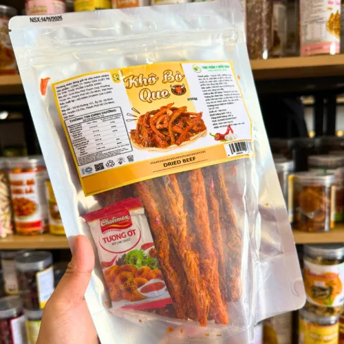 Khô Bò Que 300g Thượng Hạng, Đóng Túi Zip Bạc