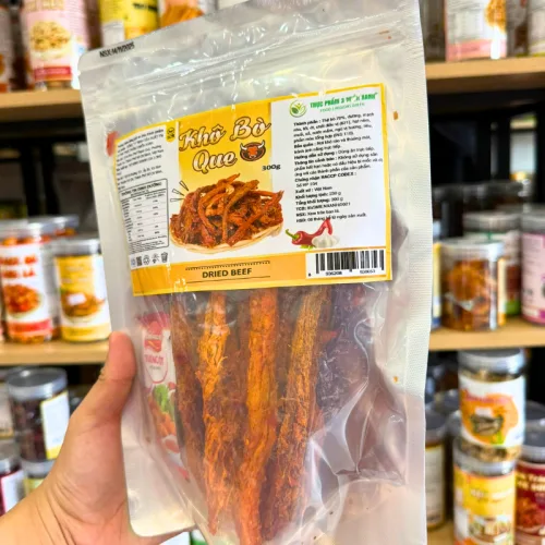Khô Bò Que 300g Thượng Hạng, Đóng Túi Zip Bạc