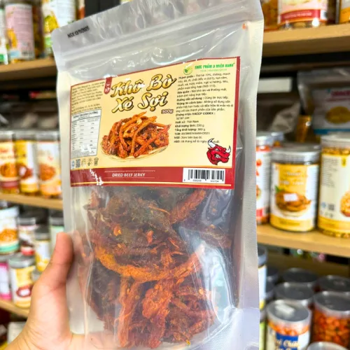 Khô Bò Xé Sợi Miền Nam 300g Túi Zip Bạc