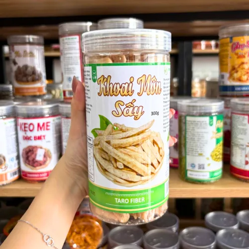 Khoai môn sấy sợi cộng giòn Thực phẩm 3 miền xanh 300g hộp PET