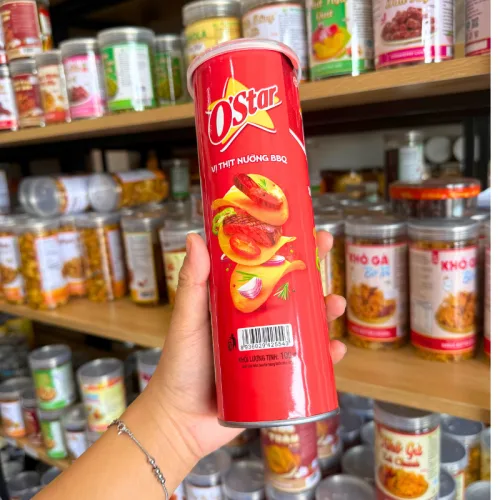 Khoai Tây Lon O'STAR ORION Vị Thịt Nướng BBQ 100gr