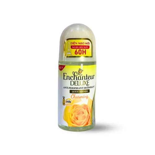 Lăn Khử Mùi Enchanteur Charming 60h Trong Suốt 50ml - Lăn Nách Dưỡng Sáng Da Màu Vàng
