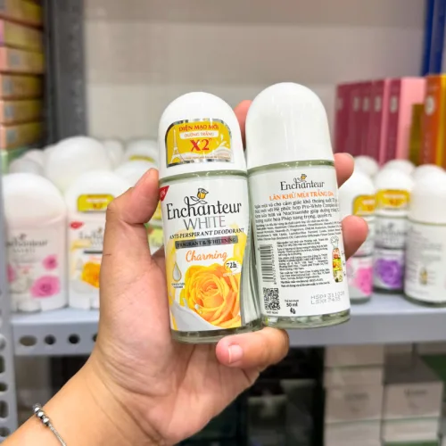 Lăn khử mùi Enchanteur Charming 72h màu vàng, chai lăn 50ml