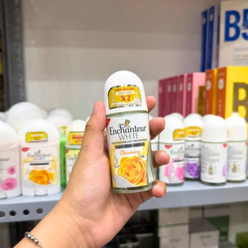 Lăn khử mùi Enchanteur Charming 72h màu vàng, chai lăn 50ml