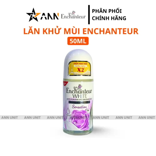 Phân phối lăn Khử Mùi Enchanteur Sensation 72h 50ml - Lăn Nách Dưỡng Sáng Da Màu Tím