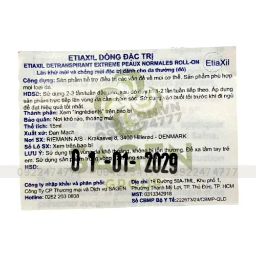Lăn khử mùi EtiaXil Détranspirant Extrême đỏ 15ml