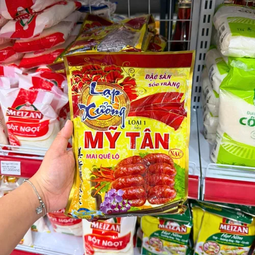 Hình ảnh Lạp Xưởng Mỹ Tân Loại 1 Bịch Vàng 300g trong bộ sưu tập Đồ ăn đóng hộp, xúc xích, lạp xưởng