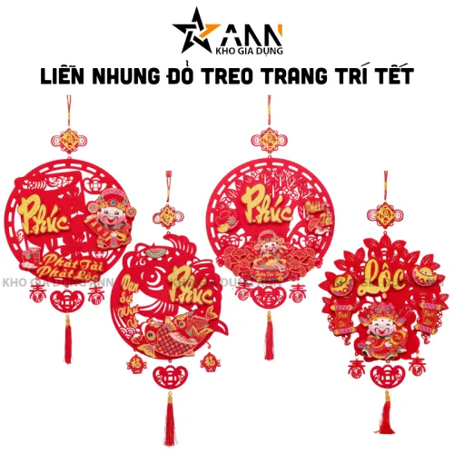 Liễn Nhung Đỏ Treo Trang Trí Tết - Tranh Trang Trí Nhà