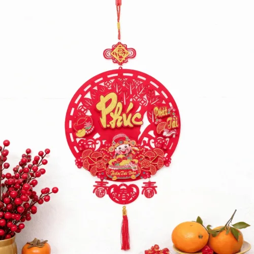 Liễn Nhung Đỏ Treo Trang Trí Tết - Tranh Trang Trí Nhà