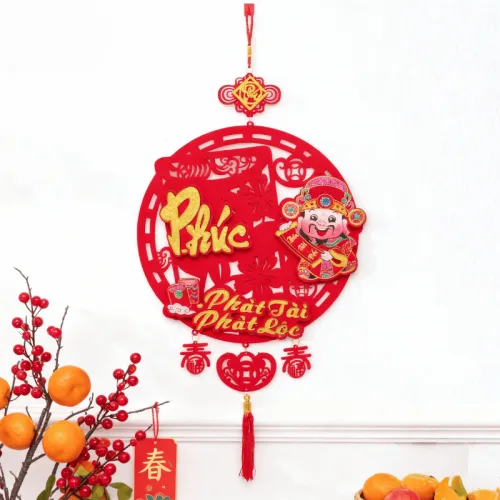 Liễn Nhung Đỏ Treo Trang Trí Tết - Tranh Trang Trí Nhà