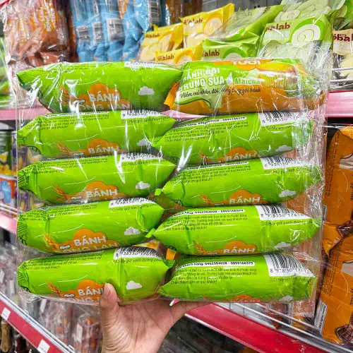 Lốc 10 Cái Bánh Bông Lan Tươi Trứng Sữa Kim Nguyên Vị Matcha 60g - Bịch Xanh Lá phù hợp để tham khảo khi chọn Kim Nguyên