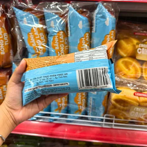 Lốc 10 Cái Bánh Bông Lan Tươi Trứng Sữa Kim Nguyên Vị Phô Mai 60g - Bịch Xanh Dương