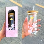 Ly Thủy Tinh Dove Cao Cấp Họa Tiết Hoa Anh Đào