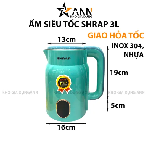 Bảng giá sỉ ấm Đun Nước Siêu Tốc Shrap 3L