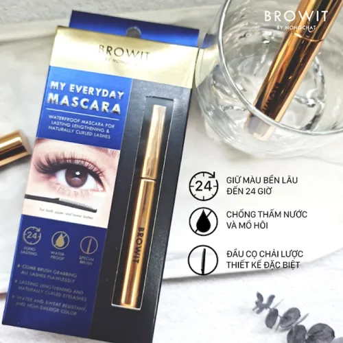 Đánh giá mascara Browit By Nongchat Màu Xanh Thái Lan Dưỡng Mi dài và cong