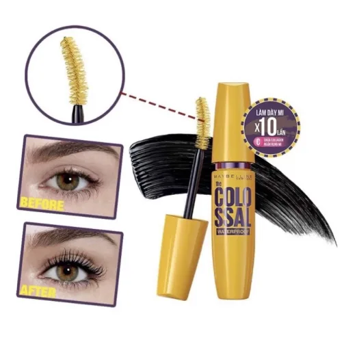 Sỉ mascara Dưỡng Dài Mi Maybelline Màu Vàng Colossal Waterproof 9.2ml